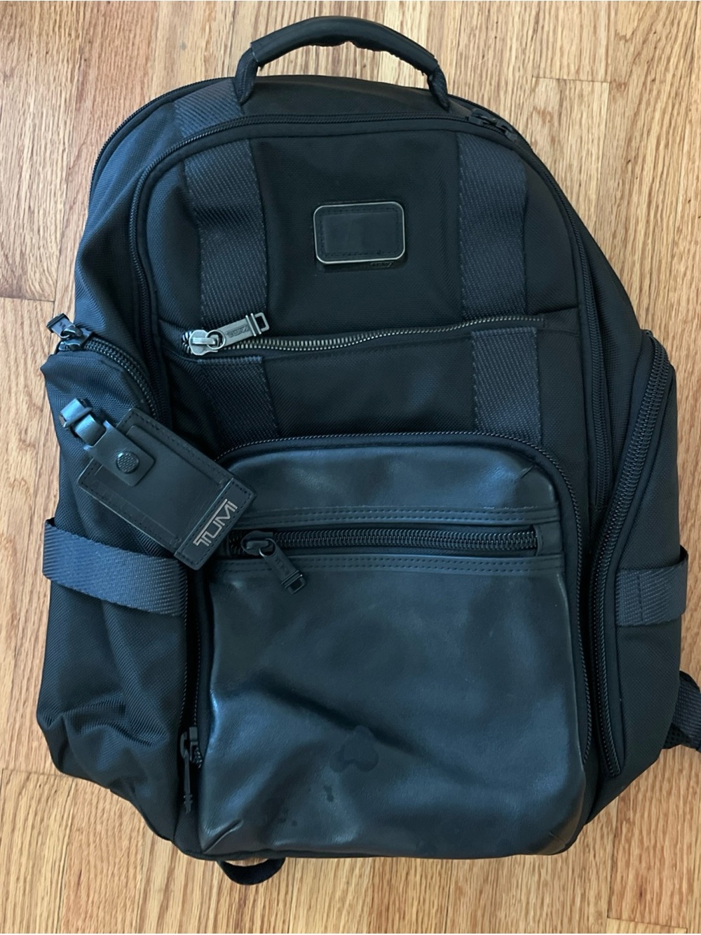 TUMI Alpha Bravo Sheppard Deluxe Travel Backpack Leather Ballistic Nylon 232389D